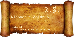 Klenoczki Zalán névjegykártya