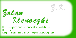 zalan klenoczki business card